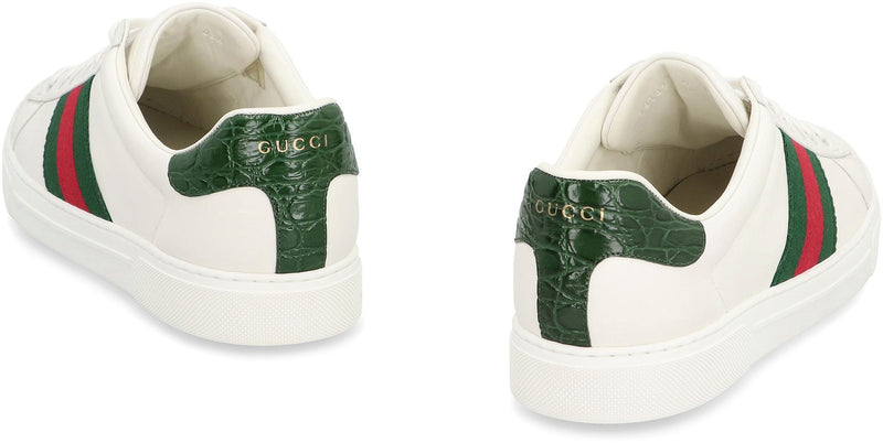 Gucci Ace Leather Low-Top Sneakers