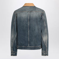 Alexander McQueen Denim Jacket With Suede Collar