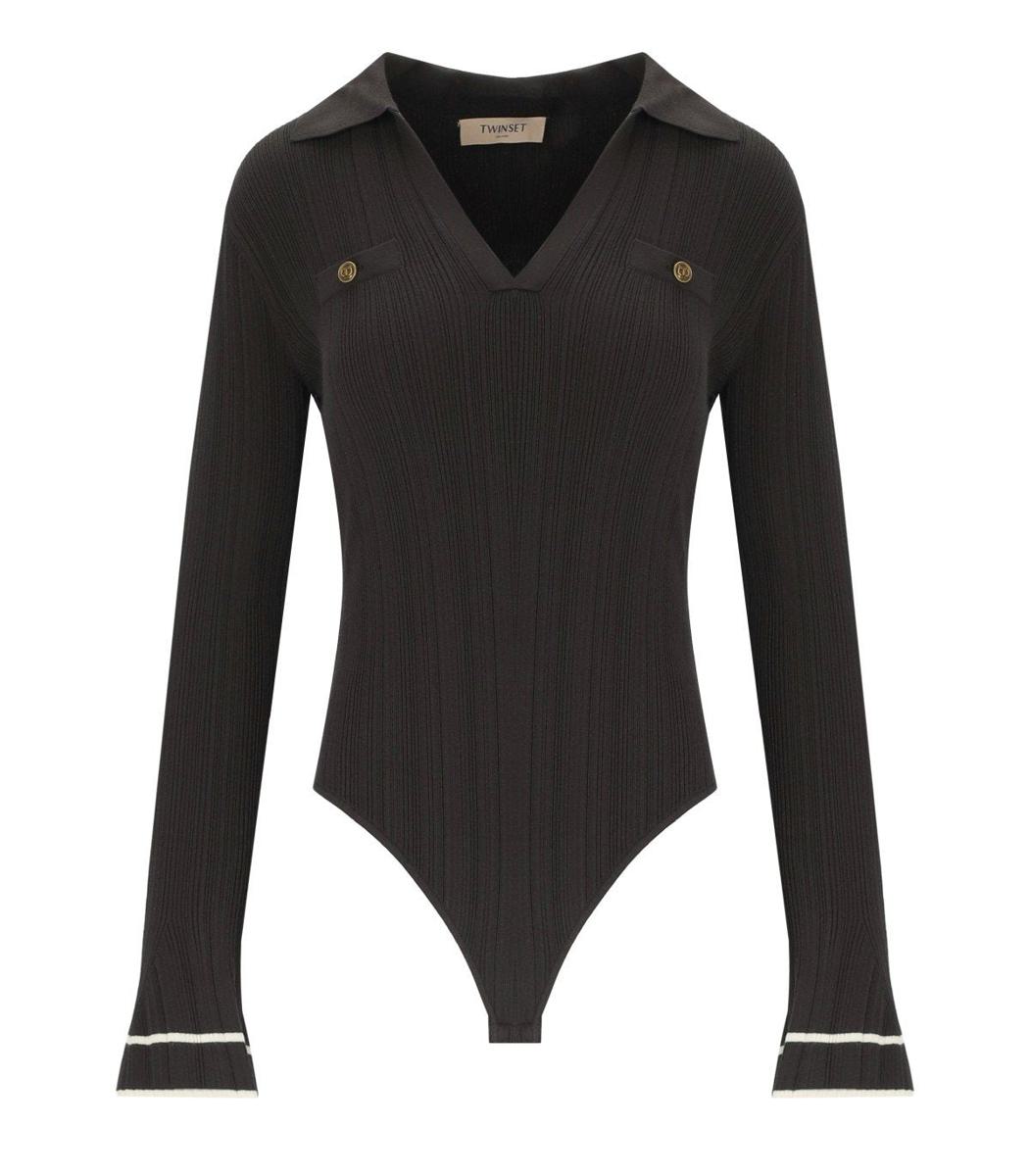 Twinset Chocolate Polo-Bodysuit