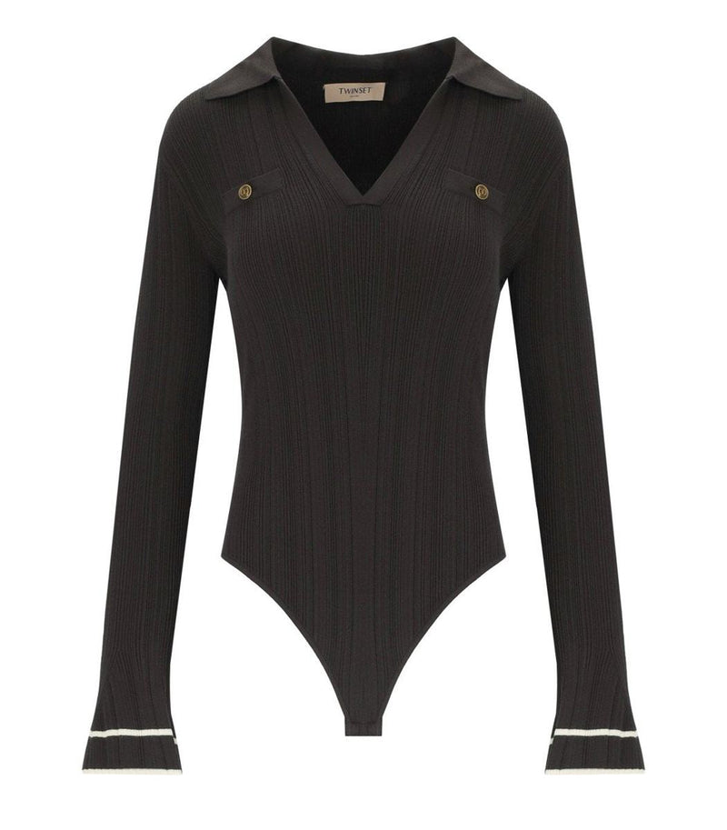 Twinset Chocolate Polo-Bodysuit