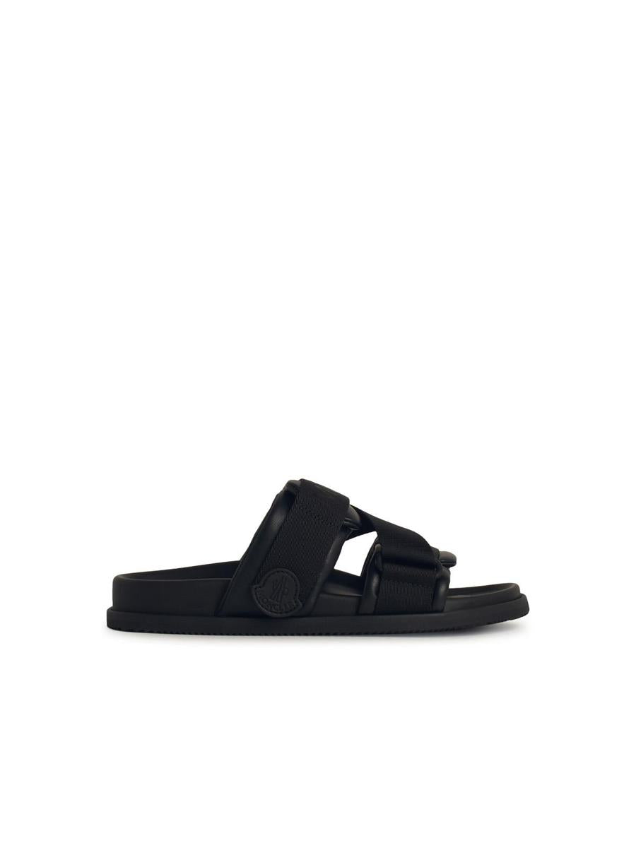 Moncler Black Leather Blend Sandals