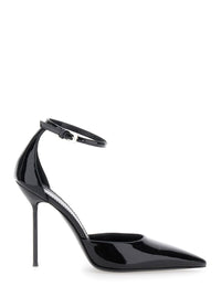 'Lidia' Bordeaux Slingback Pumps With Buckle Strap Closure And High Stiletto Heel In Patent Leather Woman