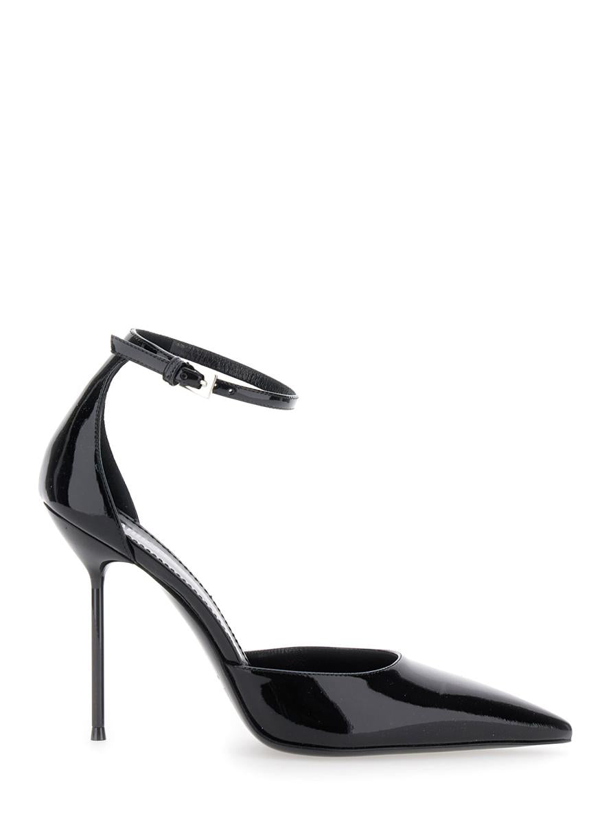 'Lidia' Bordeaux Slingback Pumps With Buckle Strap Closure And High Stiletto Heel In Patent Leather Woman