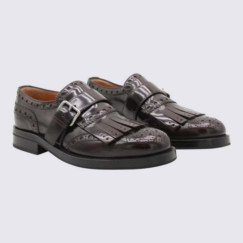 Church'S Burgundy Leather Monk Phillis Formal Shoes