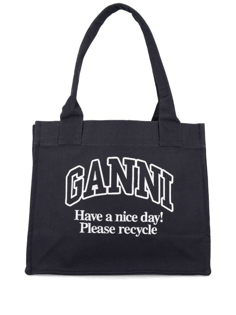 Ganni Organic Cotton Large Tote Bag