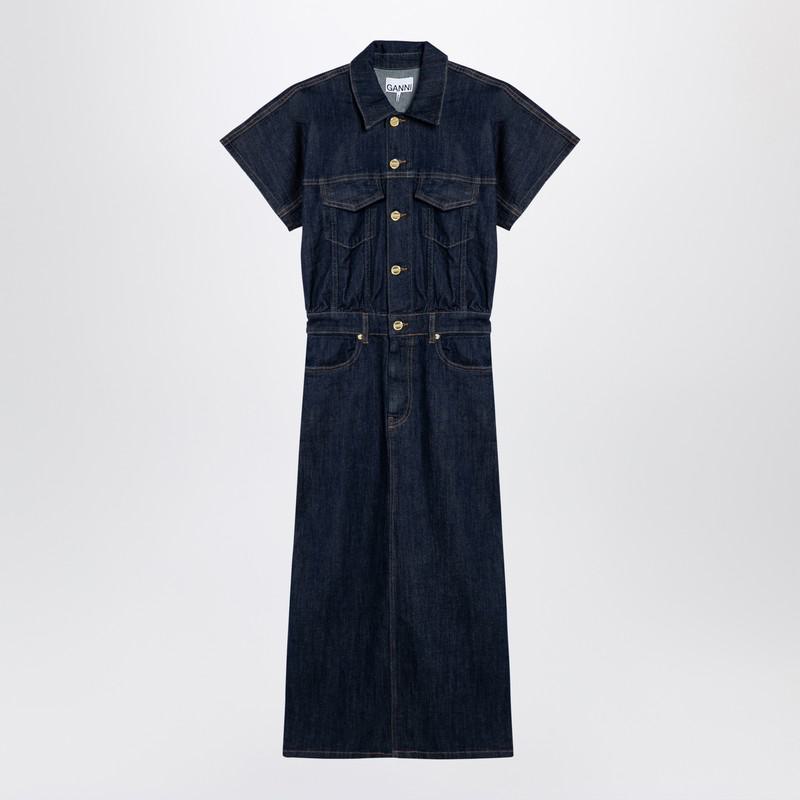 Ganni Midi Dress In Denim
