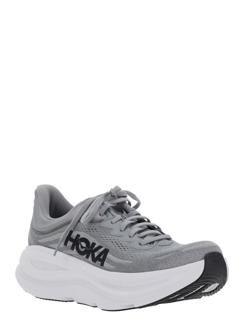 'Bondi 9' Grey Low Top Sneakers With Maxi Logo Lettering On The Side In Tech Fabric Unisex