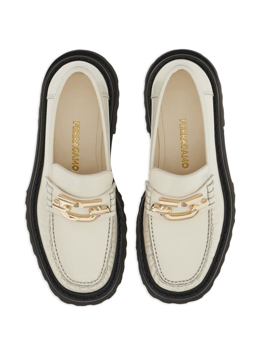 Salvatore Ferragamo Gancio Leather Loafers