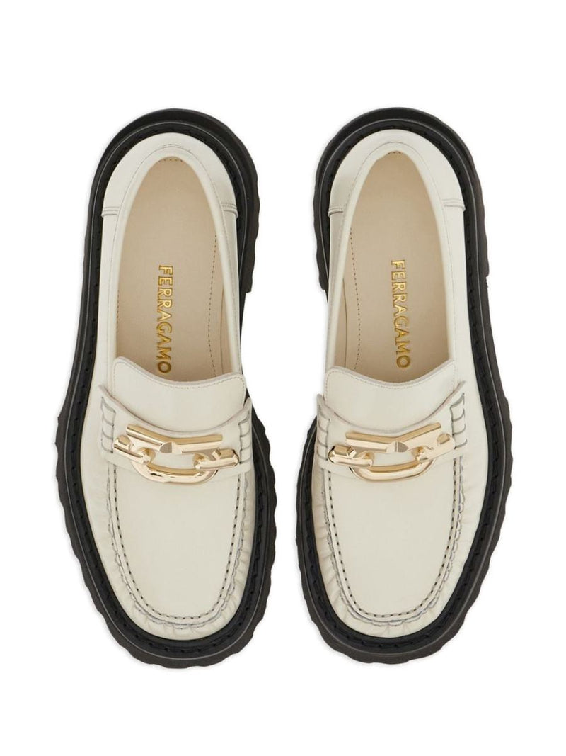Salvatore Ferragamo Gancio Leather Loafers