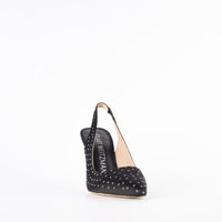 Stuart Weitzman Black Slingback With Swarovski