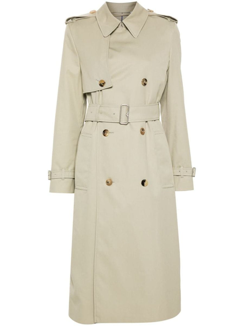 Burberry Cotton Blend Long Trench Coat