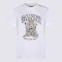 Ganni White Cotton T-Shirt