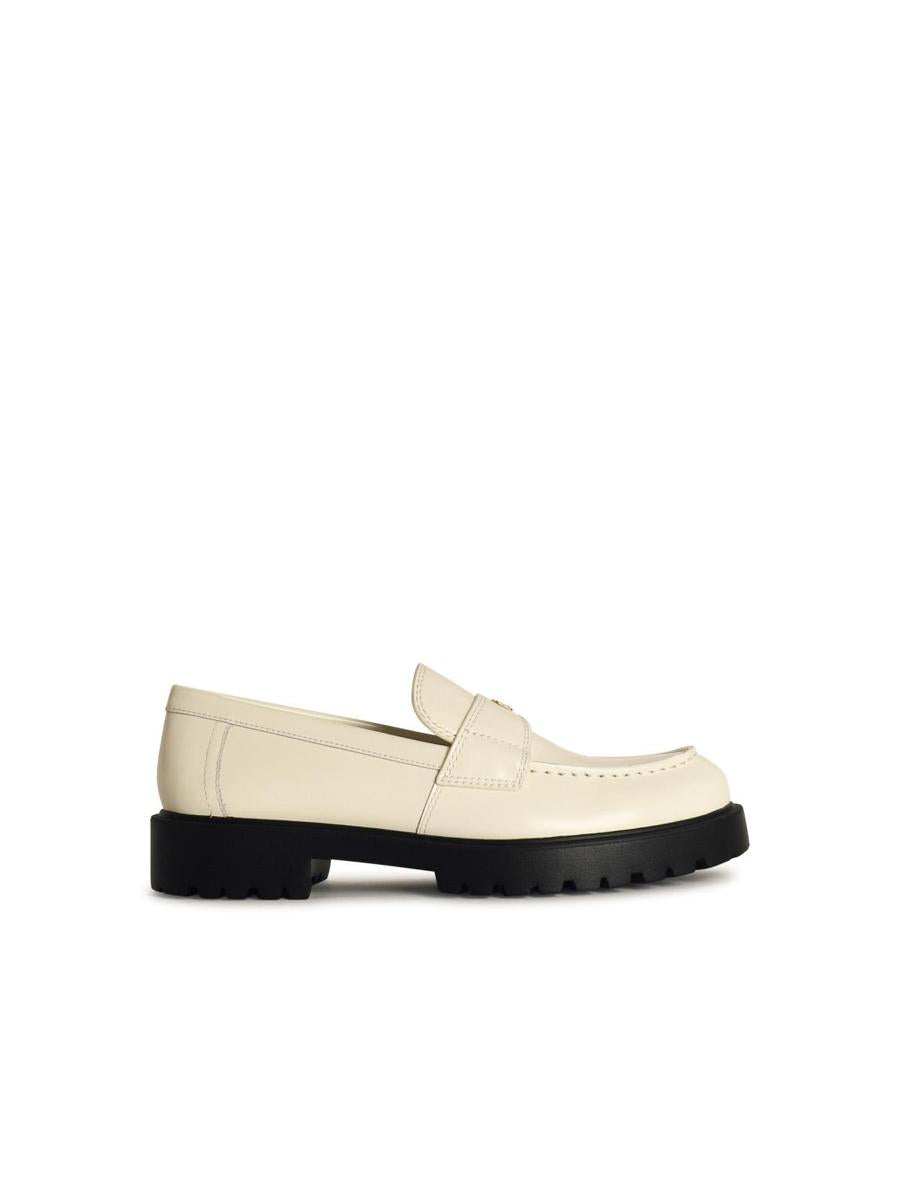 Tory Burch Ivory Leather Loafers