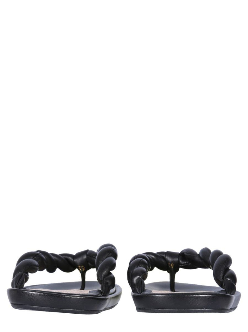 Red Valentino Leather Slide Sandals