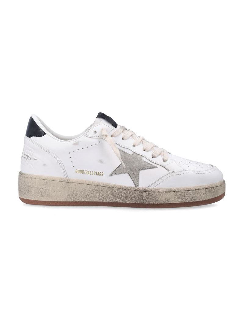 Golden Goose Ball Star White And Gray Leather Sneaker