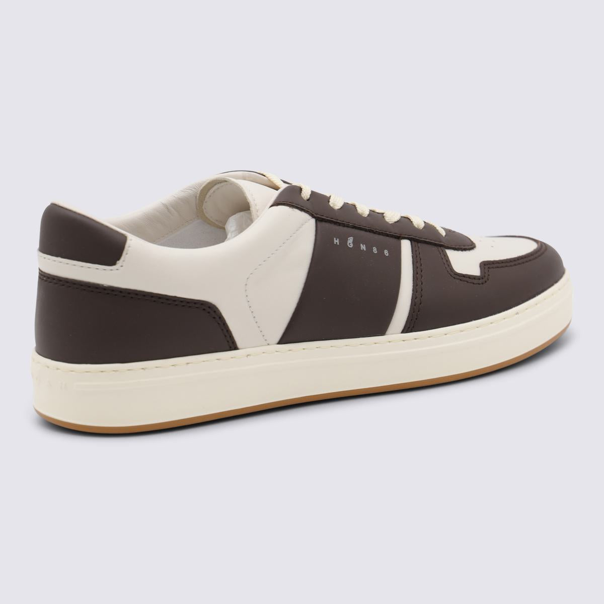 Hogan Brown Leather Sneakers