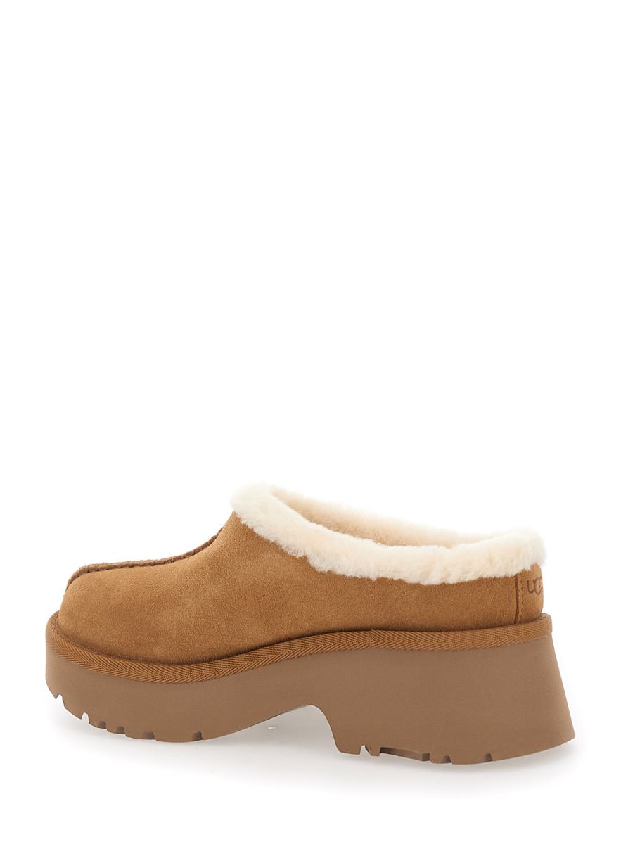 UGG ‘New Height' Mule With Brown Suede Women'S Embossed Stitching Detail