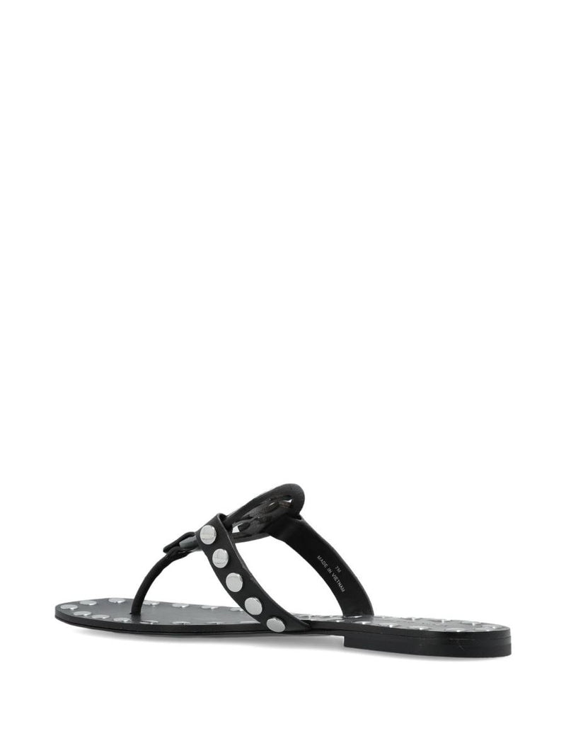 Tory Burch Studded Miller Leather Flat Sandals