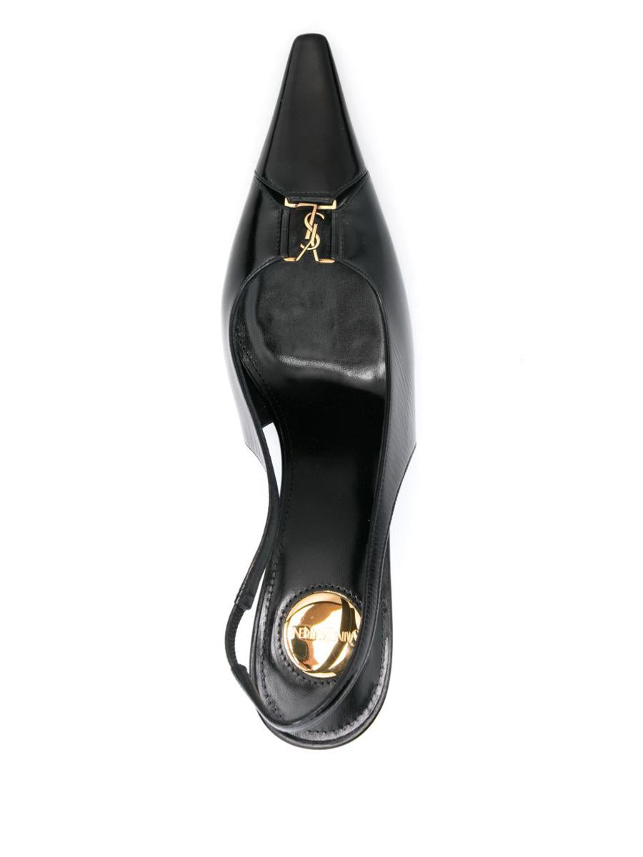 Saint Laurent Babylone Leather Slingback Pumps