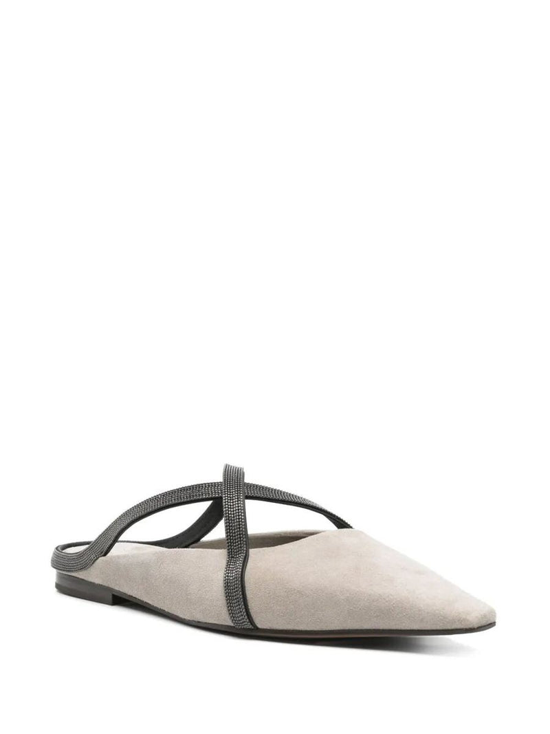 Brunello Cucinelli Flat Square Pointed Ballet Shoes