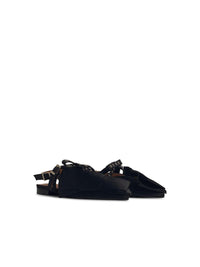Ganni 'Big Bow' Black Polyester Ballet Flats