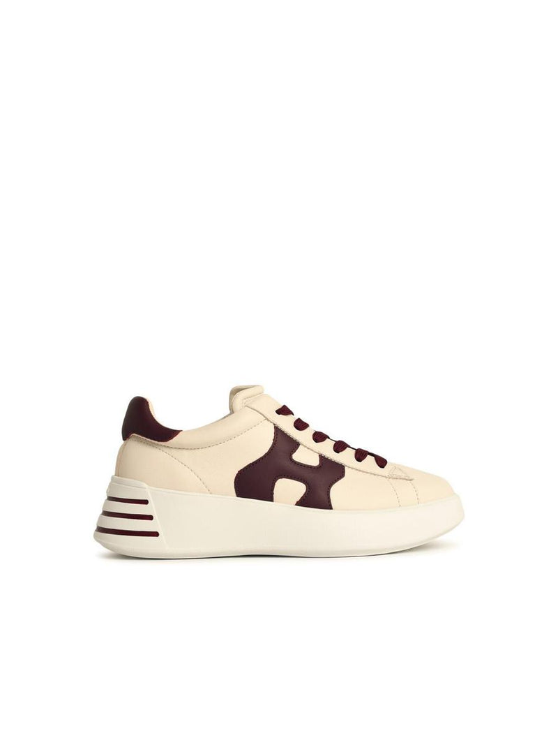 Hogan 'Rebel H564' Cream Leather Sneakers