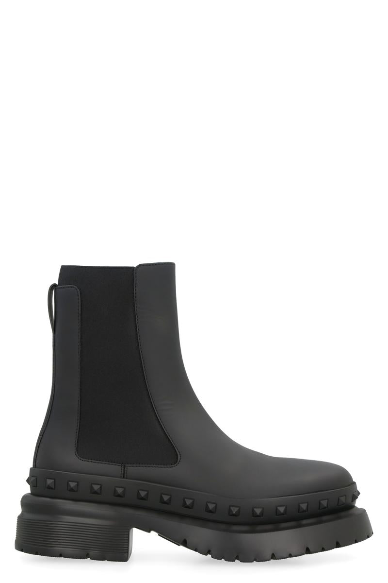 Valentino Garavani Rockstud M-Way Leather Chelsea Boots