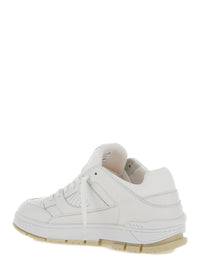 'Area' White Low Top Sneakers With Laminated Logo In Leather Man