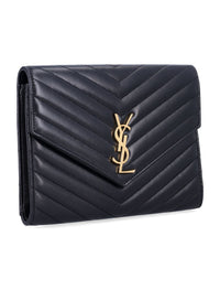 Saint Laurent Cassandre Matelassé Flap Pouch In Quilted Lambskin