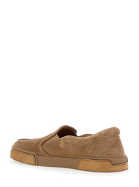 'Portofino' Brown Sneakers With Logo Lettering On The Sole In Suede Woman