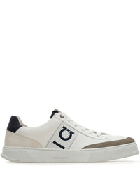 Salvatore Ferragamo Alaska Leather And Suede Sneaker With Gancini Detail Shoes