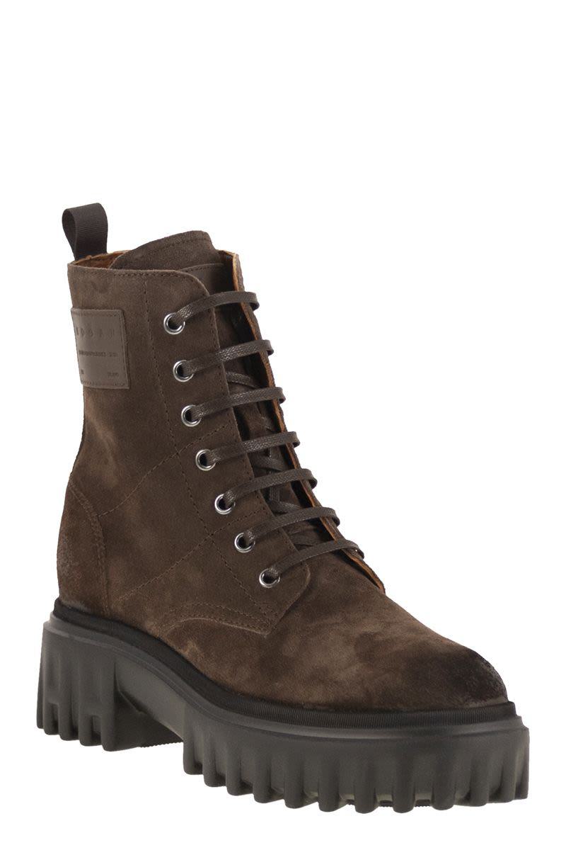 Hogan H700 - Suede Combat Boots