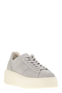 Hogan H-Stripes - Suede Trainers With Perforated Side H