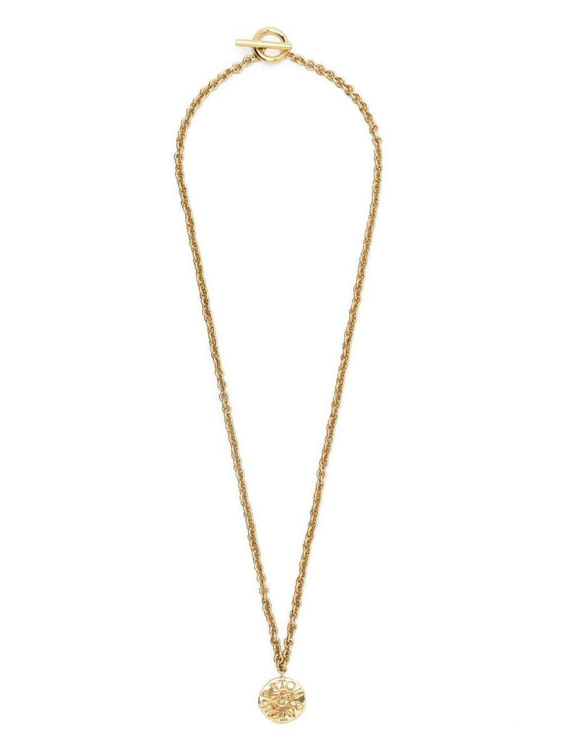 Patou Coin Pendant Gold-Plated Brass Necklace Accessories