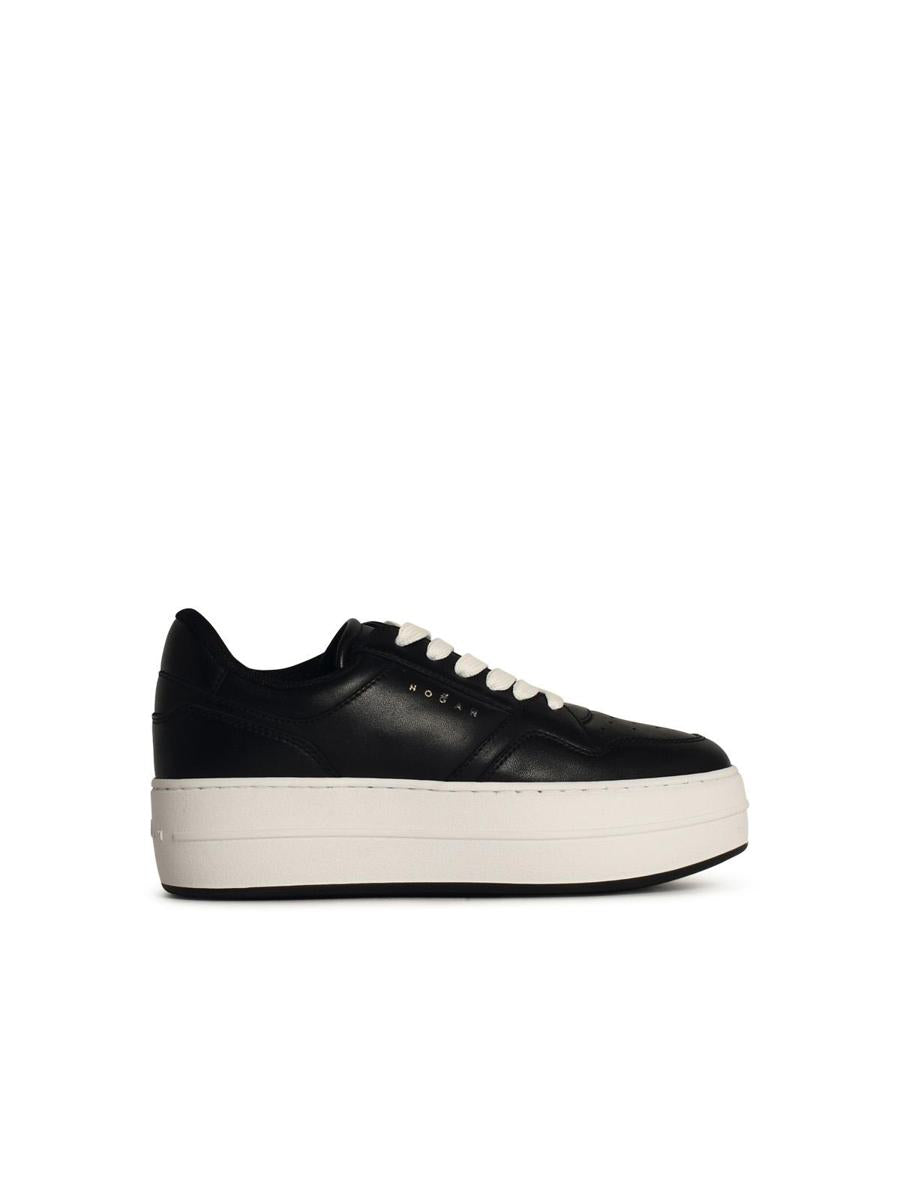 Hogan 'H670' Black Leather Sneakers