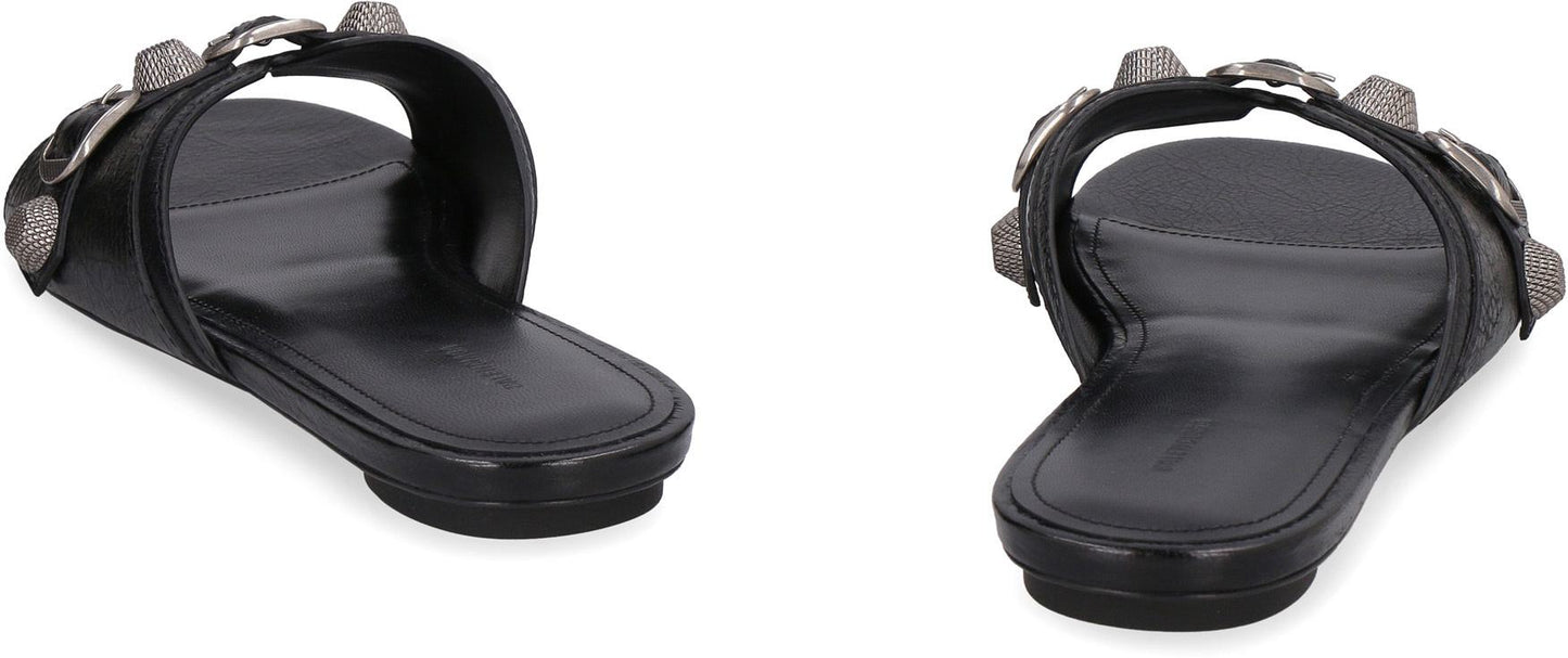 Balenciaga Cagole Leather Slides