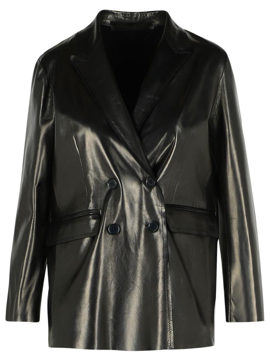Salvatore Santoro Black Leather Blazer