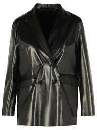Salvatore Santoro Black Leather Blazer
