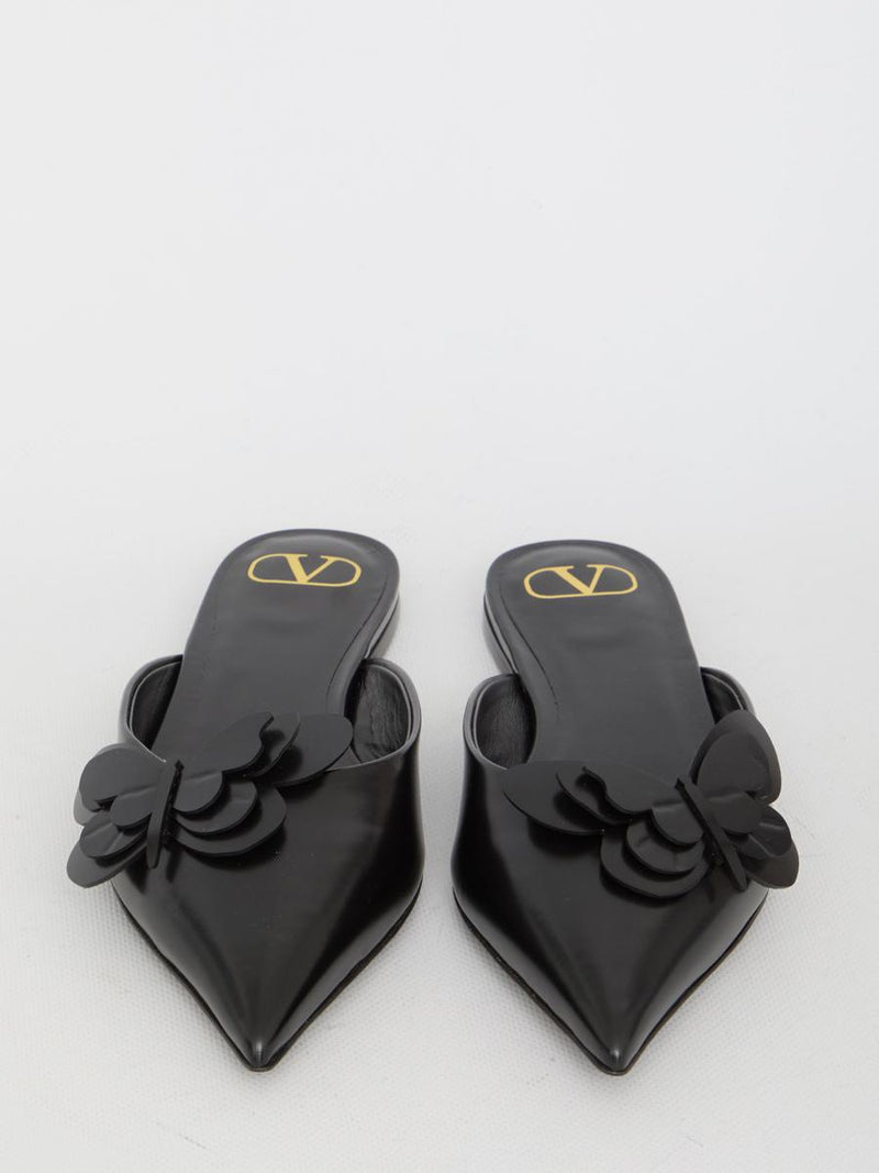 Flat Mules In Leather