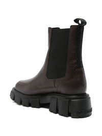 Love Moschino Brown Calfskin Ankle Boots