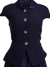 Self-Portrait Taffeta Boucle Midi Dress