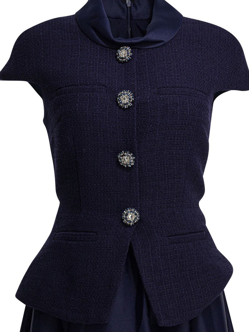 Self-Portrait Taffeta Boucle Midi Dress