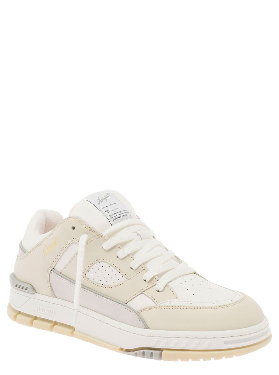 'Area Lo' Beige Sneakers With Embossed Logo In Leather Blend Man
