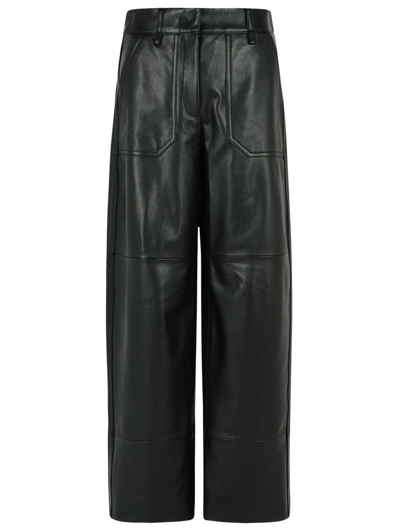 Sportmax 'Garbo' Black Nappa Leather Pants