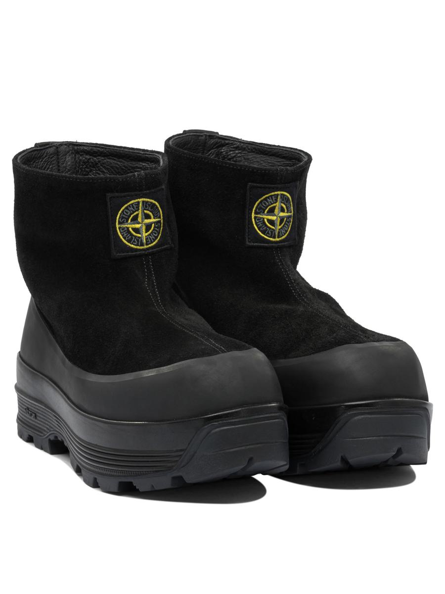 Stone Island Suede Leather Ankle Boots