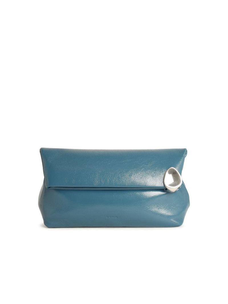 Jil Sander 'Jewel' 'Ocean' Leather Clutch