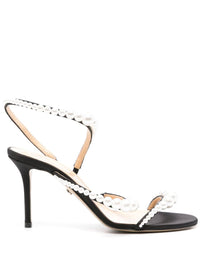 Mach & Mach Sirene Satin Round Toe Pearl Sandals Shoes