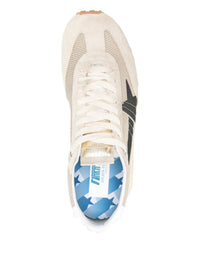 Golden Goose 'Ball Star' Sneakers In White Leather With A Side Star In Blue Suede,