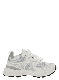 'Marathon Ghost Runner' White Low Top Sneakers With Reflectivce Details In Leather Blend Woman