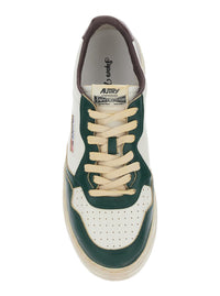 'Medalist Low Vintage' White Sneakers With Contrasting Heel Tab In Leather Man